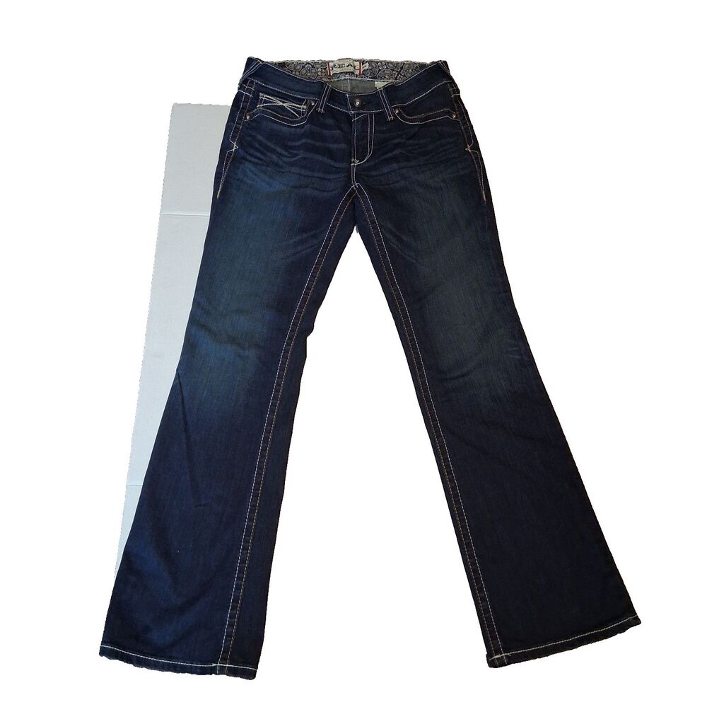 Ariat Jeans Women's Blue R.E.A.L. Mid Rise Stretch Whipstitch Boot Cut Denim 30R